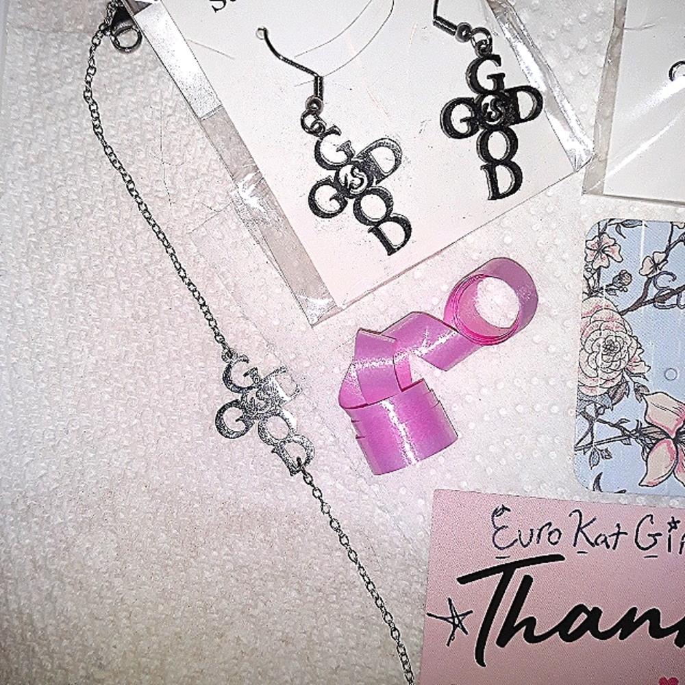 Cross Bracelet Silver‎ Charm (1 ) *FAITH long Charm on Adjustable chain NEW - Picture 9 of 11
